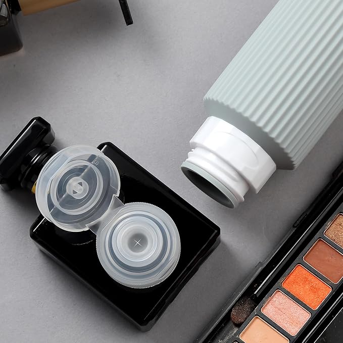 Travel Bottles for Toiletries, Large 6oz Travel Size Containers, BPA Free Leak Proof Tubs Refillable Liquid Accessories with Toiletry Bag for Cometic Shampoo and Lotion Soap (4 Pack)