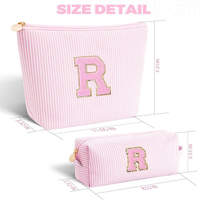 Personalized Anniversary Wife's Birthday Gifts,Mothers Day Gifts for Women,Wife Gifts from Husband,Cool Birthday Gifts for Wife,Makeup Bag Set Cosmetic Bag for Teen Girls - Pink,R