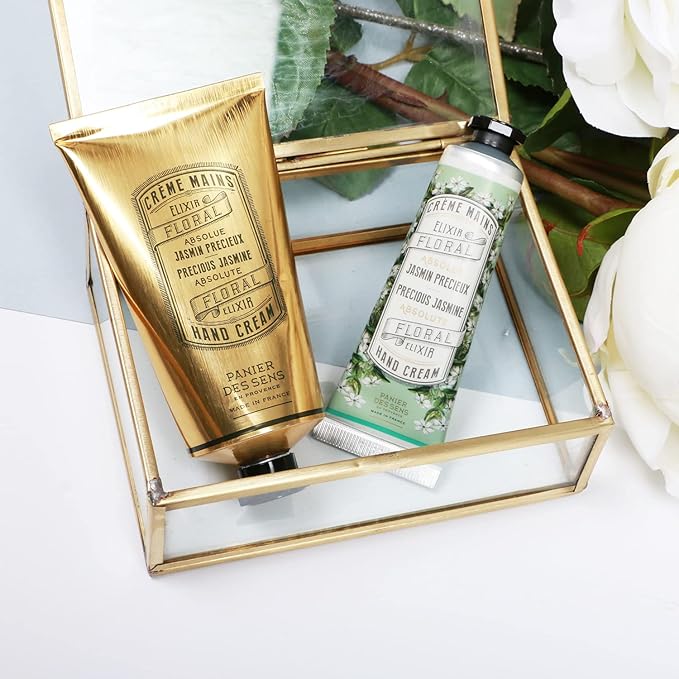 Panier des Sens - Hand Cream for Dry Cracked Hands - Jasmine Hand Lotion with Olive & Almond Oil - Vitamin E Skin Moisturizer with 97% Natural Ingredients - Made in France, 2.5 fl oz