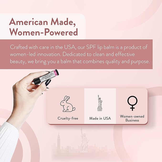 Moroccan Magic Beach Rose SPF 15 Lip Balm - Rose Vanilla | Argan Oil & Essential Oils | Family Owned | Cruelty Free | 2 Pack