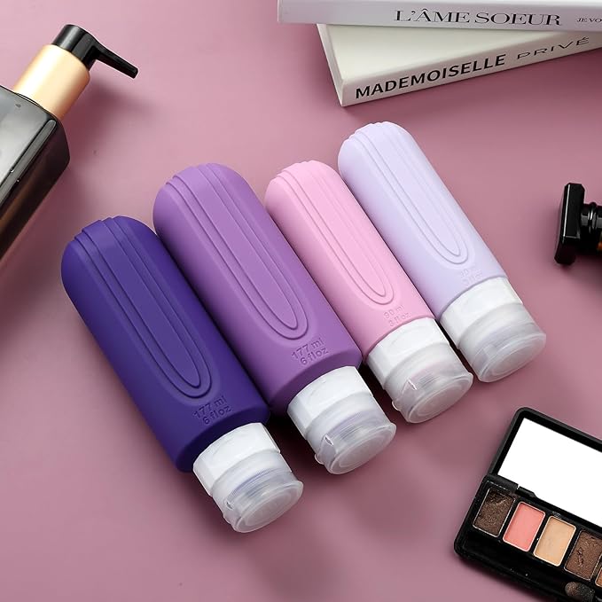 16 Pack Travel Bottles for Toiletries, Oversize 6oz Silicone Travel Containers jar for Toiletries, Leak Proof Refillable Liquid Shampoo And Conditioner Travel Essentials toiletry Bottles