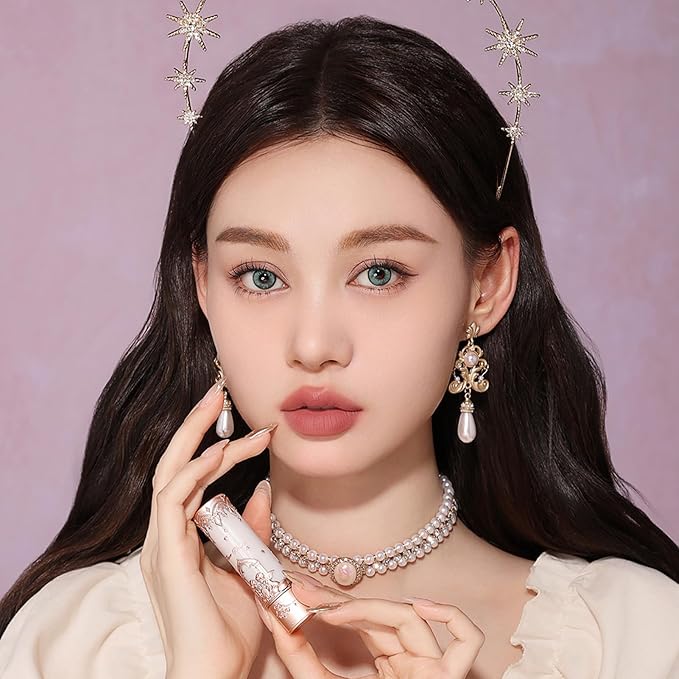 Flower Knows Little Angel Matte Lipstick,Super Soft & Ultra Silky Lip Mud Stick,Long Lasting & Moisturizing Vegan Lip Makeup for Girls&Women,Velvety Nude Peachy Finish(C03 Radiant Seraph)