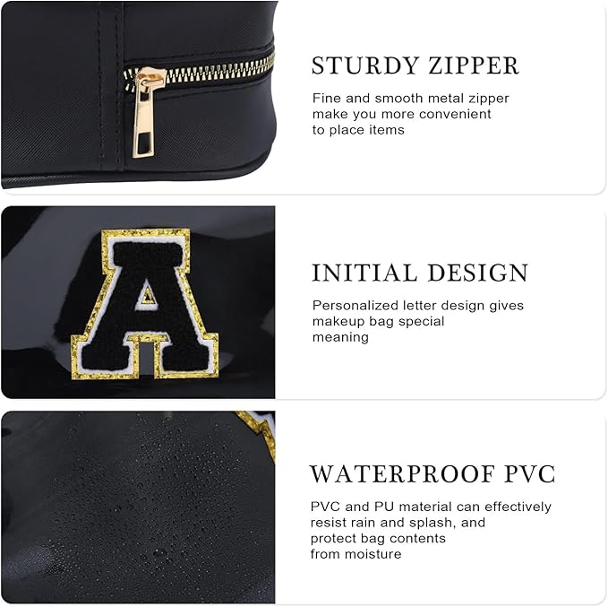 YOOLIFE Birthday Gifts for Her Wife Travel Makeup Bag Toiletry Bag for Women, Clear Makeup Bag Cosmetic Bag Travel Accessories Birthday Gifts Teacher Mother Wife Girlfriend Bride Gifts Black K