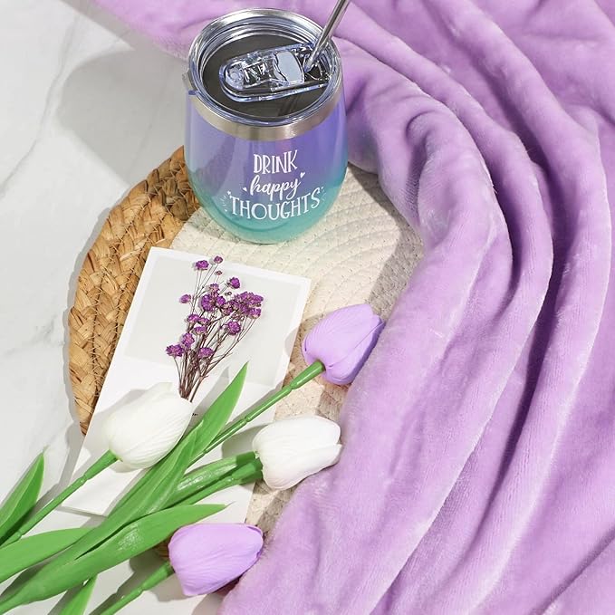 Gifts for Women, Unique Birthday Gifts for Women, Lavender Relaxing Spa Gifts Basket Get Well Soon Care Package with Luxury Flannel Blanket for Mom Her Best Friends Sister
