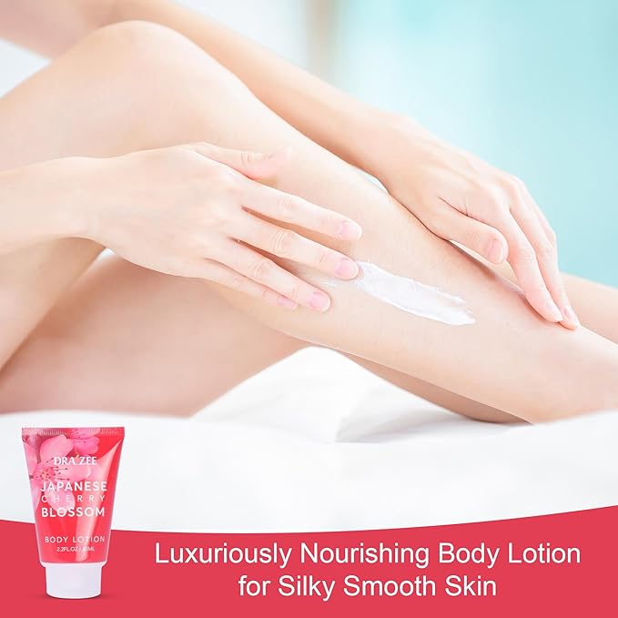 Luxury Spa Gifts for Women – 8 Pc Cherry Blossom Scented Bath and Body Set with Bubble Bath, Lotion & More – Luxury Self Care Kit for Wife, Mom, Girlfriend, Birthday Gifts for Women by Draizee