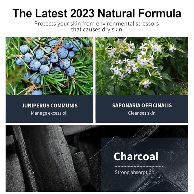 JVR Peel Off Face Mask, Blackhead Remover Mask for Men, Charcoal Peel Off Black Mask, Facial Mask Purifying and Deep Cleansing for All Skin Types 8.46 OZ