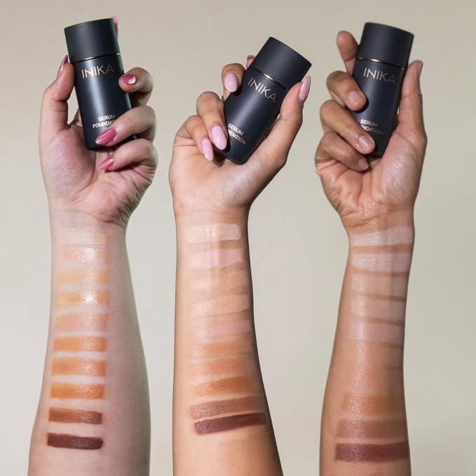 Organic Serum Foundation | Vegan, Buildable Coverage, Weightless Second Skin Feel, Transfer Proof with Skincare Ingredients in Sustainable Packaging. Brilliant 25ml