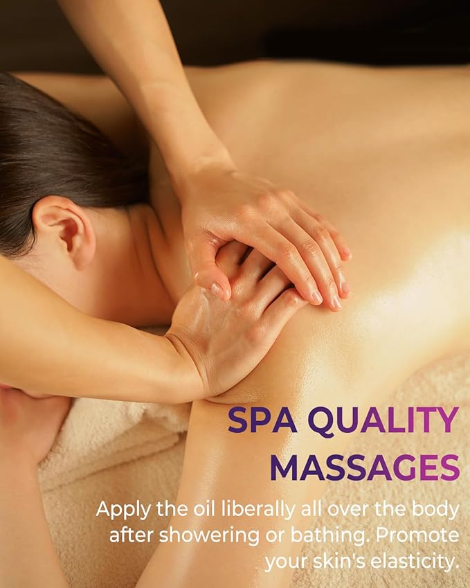 Body Firming Oil, 3.4 FL OZ Body Oil After Shower – With 790,000ppm Tightening Oil(Grape Seed Jojoba Sweet Almond) &10,000ppm Hyaluronic Acid – Fast-Absorbing For Hydrating Full Body, Lavender