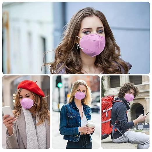 KN95 Face Masks 50 Pcs, 5-Ply Protection Hot Pink KN95 Mask, Disposable Face Masks for Adults