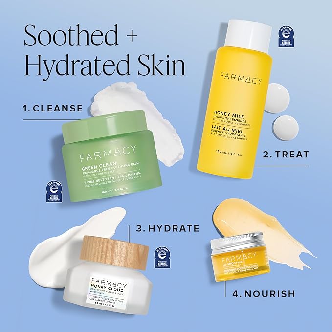 Farmacy Honey Cloud Lightweight Face Moisturizer - Silky & Hydrating Face Lotion Infused with Hyaluronic Acid, Peptides & Chamomile - Soothing Daily Facial Moisturizer for Sensitive Skin (50ml)