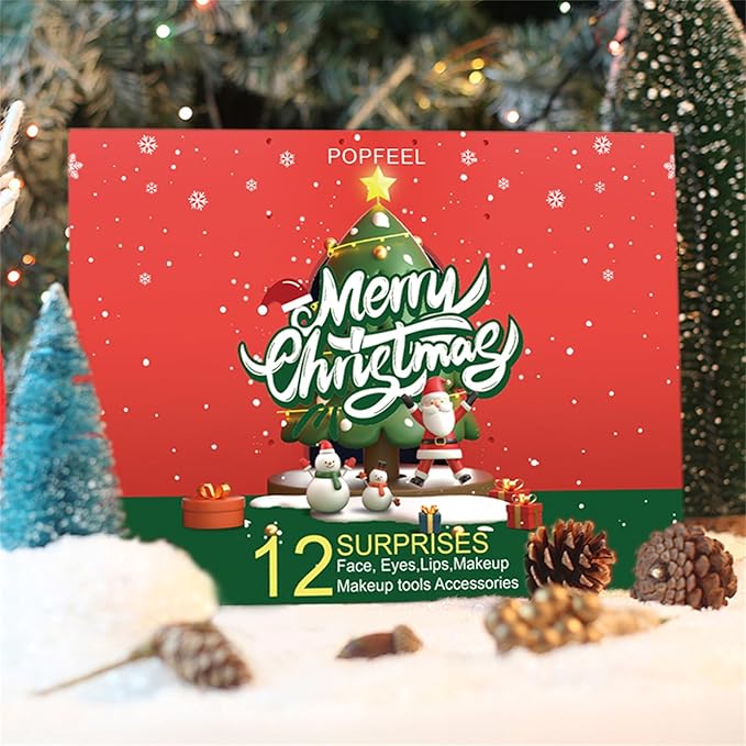 Makeup Advent Calendar 2025, 24 Days Christmas Gifts for Teenage Girls Women, Surprise Gift Christmas Countdown Calendar All in One Makeup Kit Gifts with Eyeshadow Palette Lipstick Foundation Eyebrow