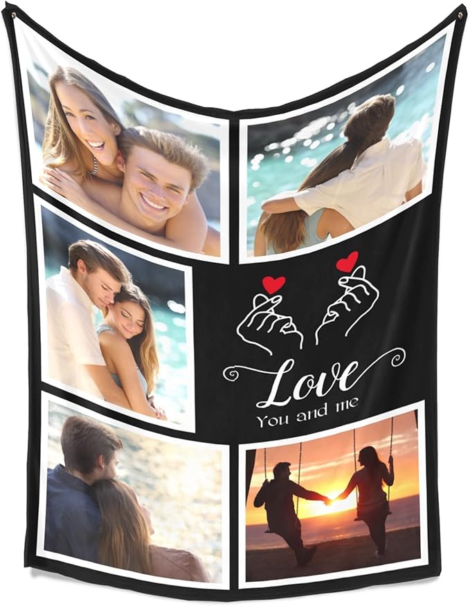 Custom Blankets with Photos, Personalized Photo Blankets Using My Own Photo, Personalized Gifts for Boyfriends Girlfriends Dad Mom