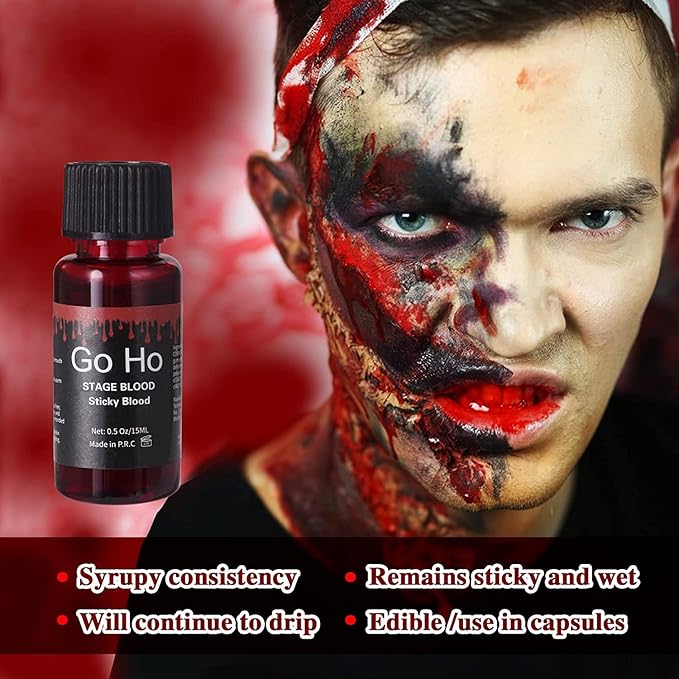 Go Ho Fake Blood Makeup for Special Effects,Set 1,BY078
