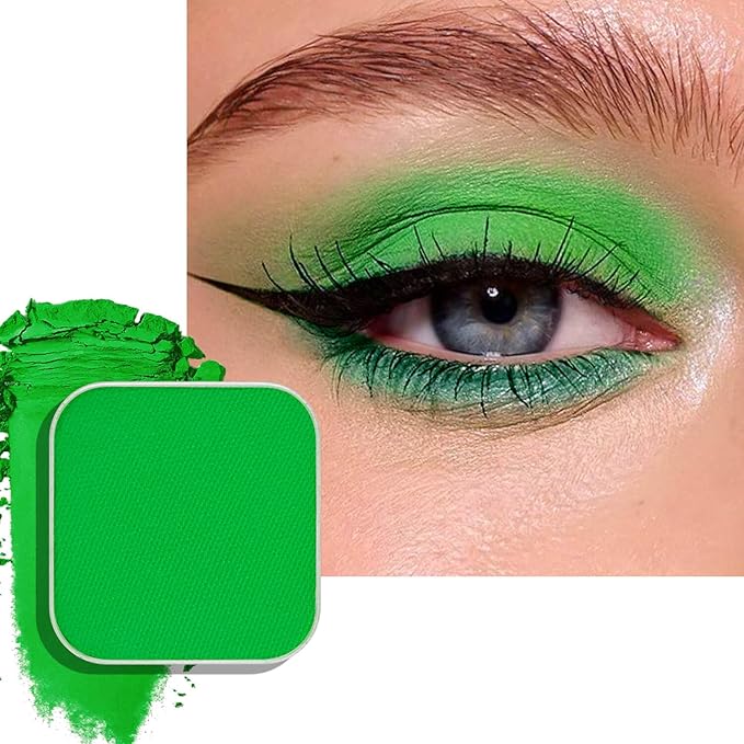 Matte Single Eyeshadow Refill – Bunny Green, High-Pigment, Blendable & Long-Lasting, Pressed Powder with Metal Pan, DIY Magnetic Palette Compatible, Easy to Apply & Remove
