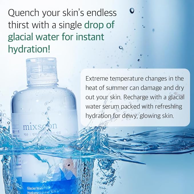 mixsoon Glacier Water Hyaluronic Acid Serum - Non-greasy Hydration Booster, Firming Facial Serum For Radiant, Dewy Skin - Korean Serum for Glass Skin (1.01 fl.oz / 30ml)