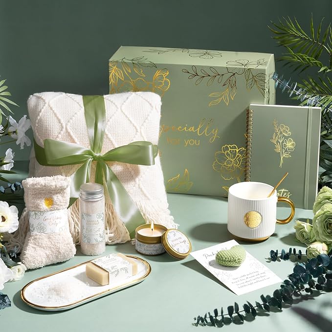 Self Care Gifts for Women Get Well Soon Gift Baskets, Unique Birthday Gifts for Women Spa Care Package, Sympathy Inspirational Thinking of You Gift Set for Mom Her Sister Best Friend Wife Girlfriend