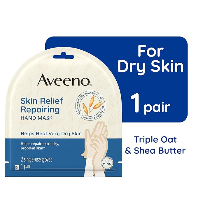 Aveeno Sensitive Skin Essentials Gift Set with Daily Moisturizing Lotion, Daily Moisturizing Body Wash, Calm + Restore Makeup Removing Wipes, & Skin Relief Repairing Hand Mask, 4 items