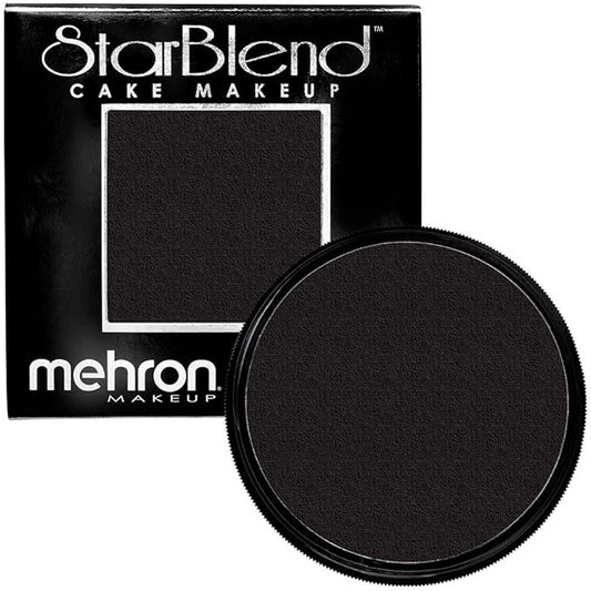 Mehron Makeup StarBlend Cake Makeup | Wet/Dry Pressed Powder Face | Powder Foundation | Black Body and Face Paint 2 oz (56g)