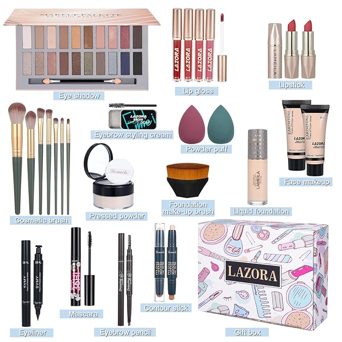Makeup Kit for Teen Girls Makeup Sets for Girls 10-12 Essential Bundle Include 20 Color Eyeshadow Palette Makeup Kit for Teenagers
