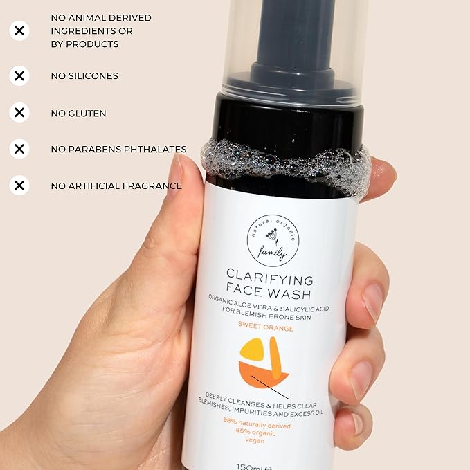 Clarifying Face Wash with Salicylic Acid - Facial Cleanser for Oily, Normal, and Combination Skin - Exfoliating, Pore Minimizing Formula for Teens