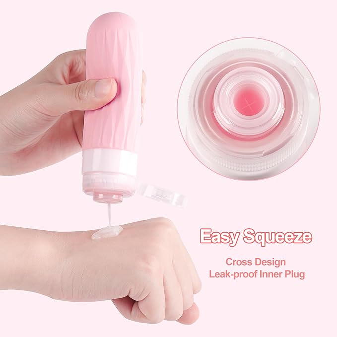 Travel Bottles for Toiletries, Travel Size Toiletries, TSA Approved 3oz Size Toiletry Containers, Leakproof & Refillable Silicone Bottles for Shampoo Conditioner (Coffee, 3 Ounces)