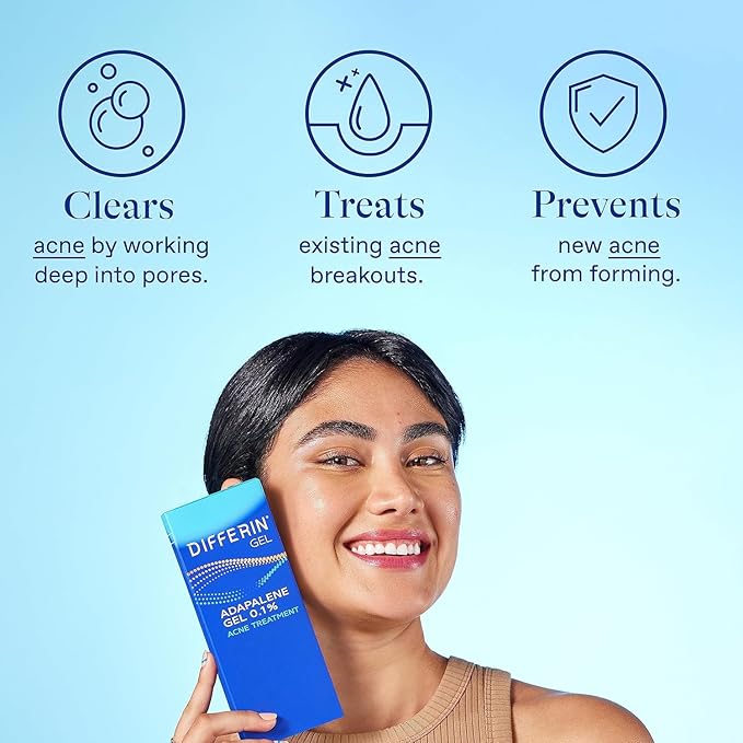 Differin Acne Skin Care Kit, Differin Gel Retinoid Acne Treatment for Face with 0.1% Adapalene & 5% Benzoyl Peroxide Face Wash & Body Wash, Designed for Pimple and Acne Prone Skin