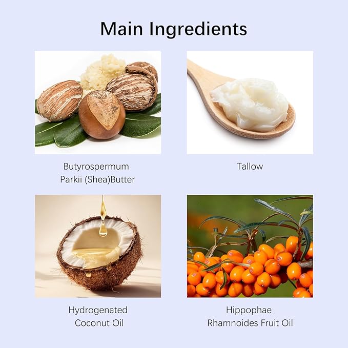 2PC Grass-Fed Beef Tallow for Skin,Tallow Face Moisturizer All-Natural Skin Care,Beef Tallow for Body & Face Moisturizer(Lavender,2.12+1.06Oz)