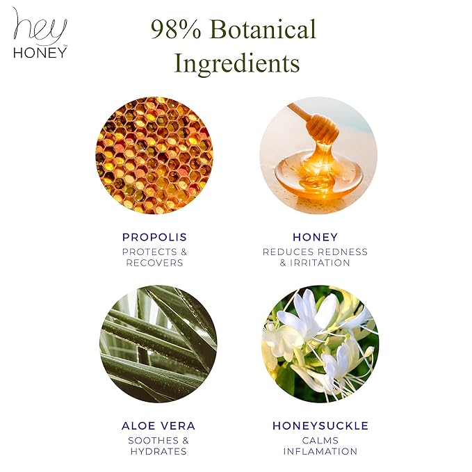 Hey Honey Skincare Relax - Rosacea Relief Cream for Sensitive Skin | Calming Face Moisturizer for Facial Redness & Irritation | Dermatologist Tested, Oil-Free with Honey & Propolis | 2.2 Oz