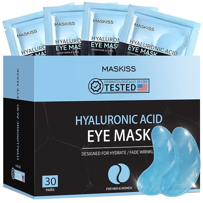 Under Eye Patches (30 Pairs), Hyaluronic Acid Eye Masks for Dark Circles Puffy Eyes Undereye Bags, Collagen Eye Patches for Wrinkles and Hydrate, Skin Care Gift for Her