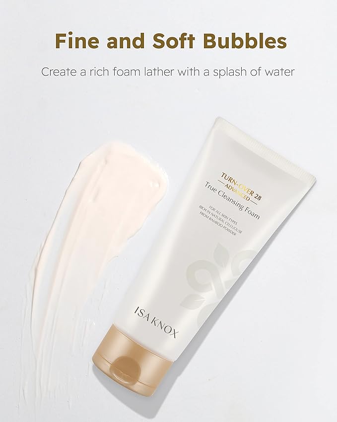Isa Knox True Foaming Facial Cleanser (6.1fl oz) - Korean Skincare, Non-Drying Bubble Foam Face Wash, Pomegranate Vinegar, Natural Bamboo Cellulose