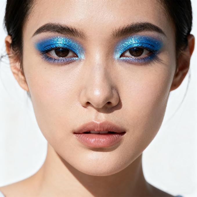 Light Baby Blue Eyeshadow Stick, Blue Cream Shimmer Eyeshadow Stick Pencil, Waterproof Long Lasting High Pigment Eye Shadow Crayon Pen, Women Multi-Dimensional Eye Highlighter Stick (22#)