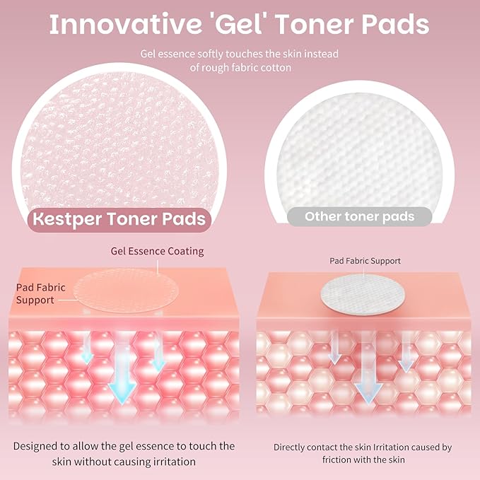 Collagen Gel Toner Pad for Face - Skin Firming,Improvin Elasticity,Pore Minimizer,Soothing Hydration, Gentle Exfoliating Face Pads,60 Pads