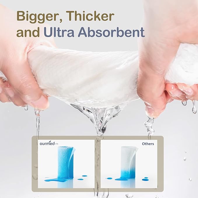 Ourmed Life Face Towels, 12"×12" Tear-Off Disposable Biodegradable Facial Towels for Sensitive Skin, Lint- free Face Wipes for Washing Face, Skincare and Makeup Removal, Dry Wipes, (120 Ct, 2 Pack)