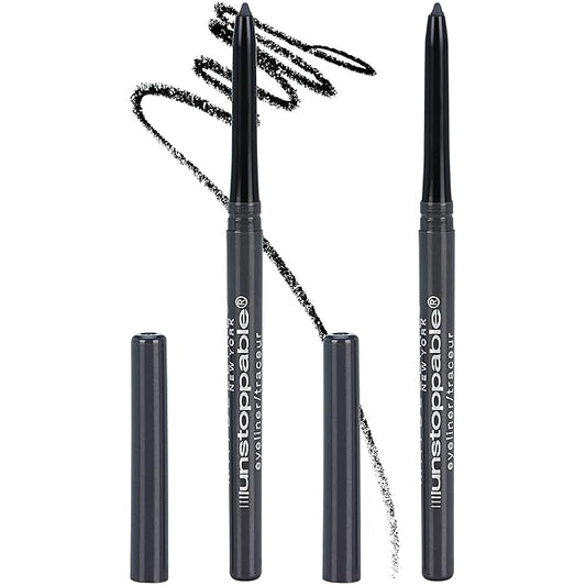 Maybelline Unstoppable Waterproof Mechanical Grey Eyeliner Pencil, Easy to Apply, Smooth Glide, Up to 24 Hour Wear, Pewter, Pack of 2