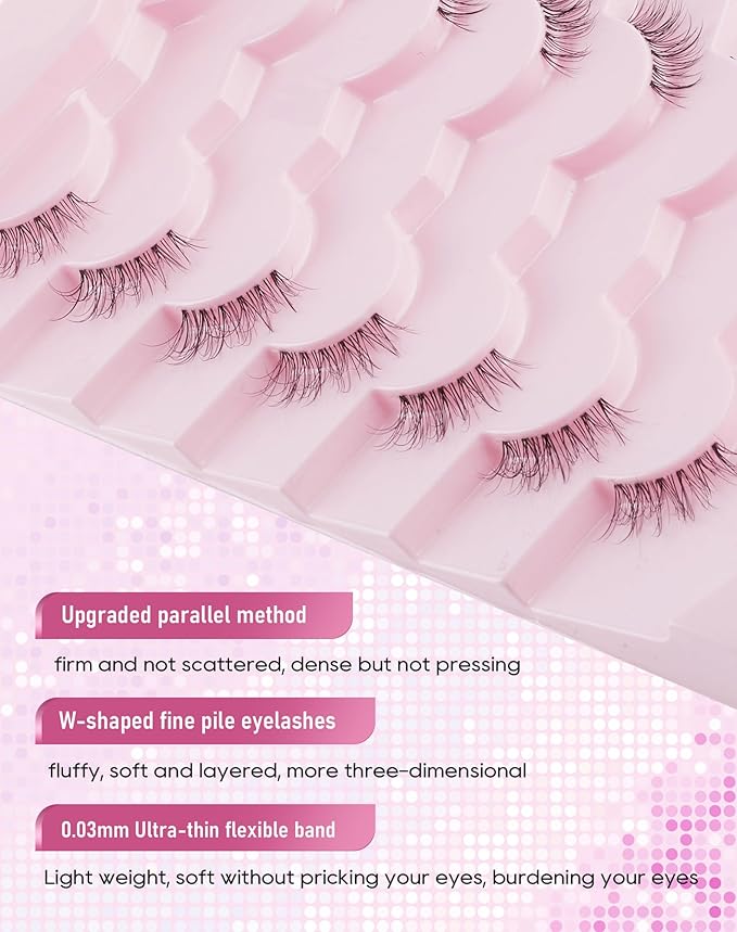 Half Lashes Natural Half Eyelashes Wispy Corner End Lashes HE-25