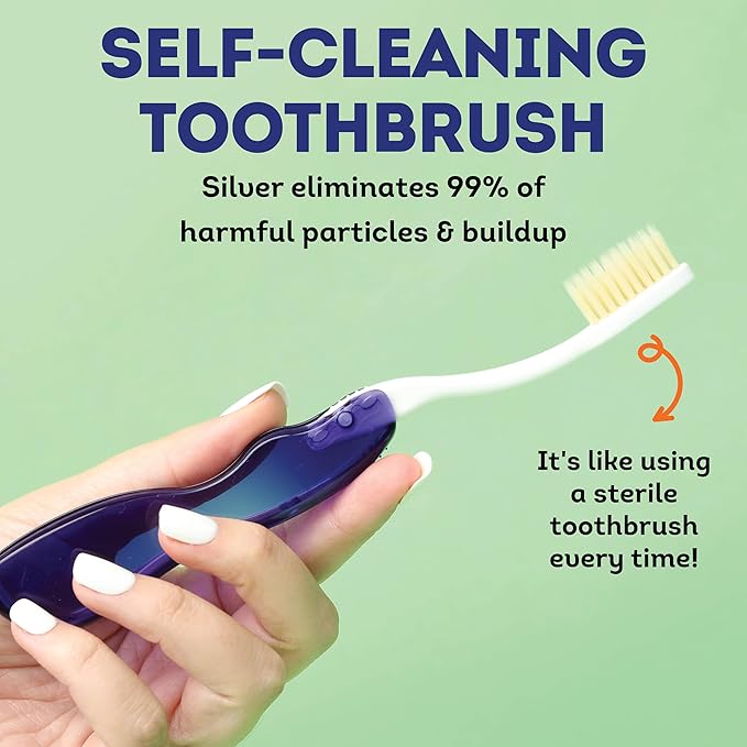 MOUTHWATCHERS Dr Plotkas Soft Flossing Toothbrush, Folding Travel Toothbrush for Adults, Ultra CleanToothbrush, Good for Sensitive Teeth and Gums, 4 Pack