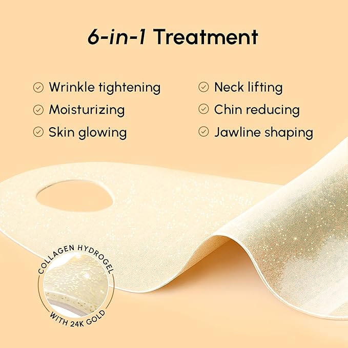 MAREE V Line Lifting Mask with 24K Gold – Deep Collagen Face Mask for Women – Jawline Shaper Mask with Retinol & Hyaluronic Acid – Neck Tightening & Firming - Double Chin Strap for Face Lift