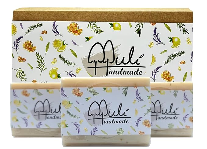 Natural Handemade Bar Soap for Men and Women with Essential oils, Scented Bar Soaps for Bath, Fragrance Regular Use Gift Set (Pack of 3) Calendula