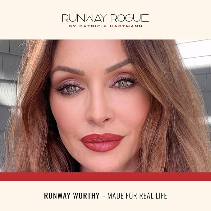 Runway Rogue 90s Vibe Lipstick, Moisturizing Matte Dusty Nude-Pink Lipstick, ‘Front Row’