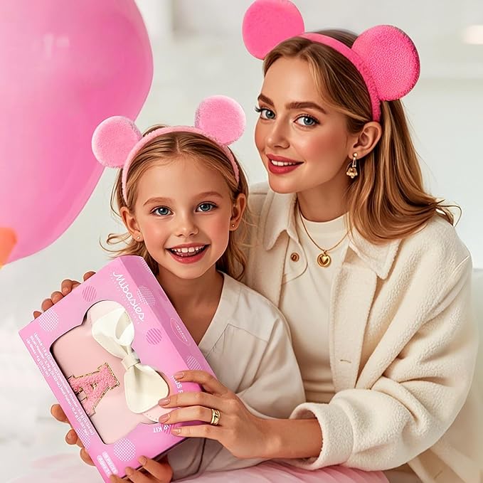 Kids Real Makeup Kit for Girls - 18Pcs Non-Toxic Washable Make Up Toys with Initial Toddler Purse - Personalized Birthday Gifts for Age 3 4 5 6 7 8 9 10 Years Old Girls Vanity Set - T