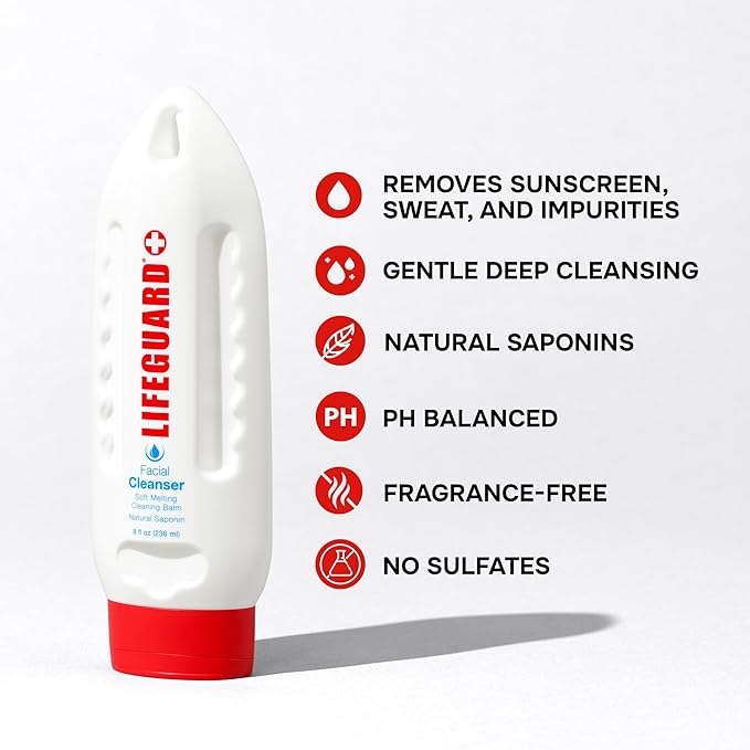 LIFEGUARD Daily Facial Cleanser - Sunscreen & Makeup Remover for Deep Cleansing, Pore Care, Easy Clean, Gently Moisturizes, All Skin Types - 8 fl. oz.