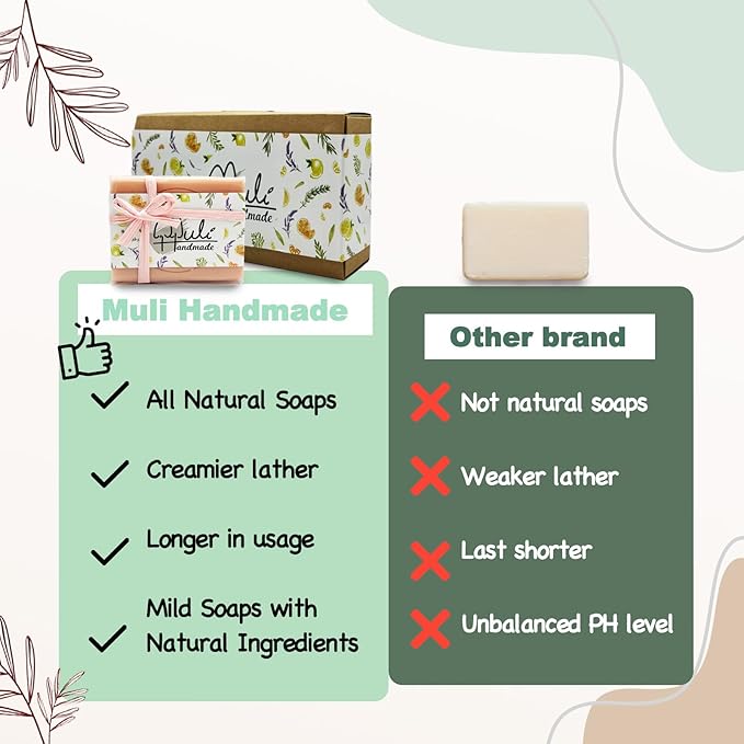 Natural Handemade Bar Soap for Men and Women with Essential oils, Scented Bar Soaps for Bath, Fragrance Gift Set (Pack of 3) Rose Marseille