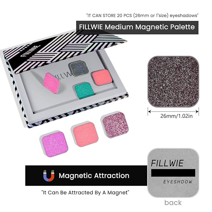 Chameleon Single Eyeshadow, Iridescent Blue-Purple, Pressed Powde, Square Pan,High Pigment, Smudge-Proof, Smooth Blend,Long-Lasting,Fits Magnetic Palettes (Nebula)