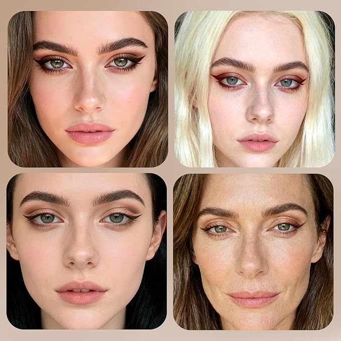 Noerrors 3Colors Brown Retractable Gel Eyeliner Set, Waterproof Silky Smooth Easy to Color Creamy Matte Eyeliner Pencil for Women, Long Wear Smudge Proof Eye Makeup Pen for Mature Eye with Sharpener