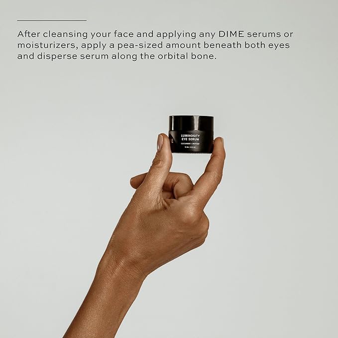 DIME Beauty Luminosity Eye Serum, Eye Cream Treatment With Caffeine for Dark Circles and Puffiness, 0.5 oz / 15 mL