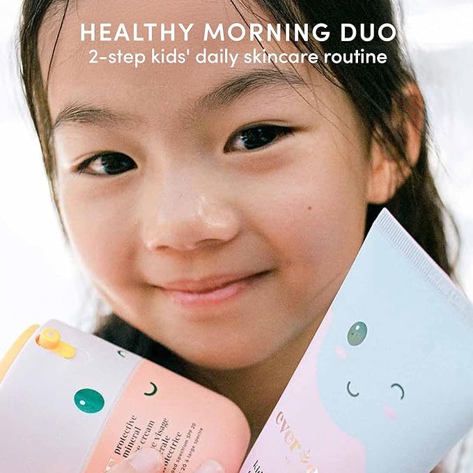 Happy Morning DUO Kids Spa Headband for Girls: Clean & Vegan Skin Care Bundle | Cloud Face Wash + SPF 20 Mineral Face Cream | Non-Toxic | Easy-to-Use Skincare