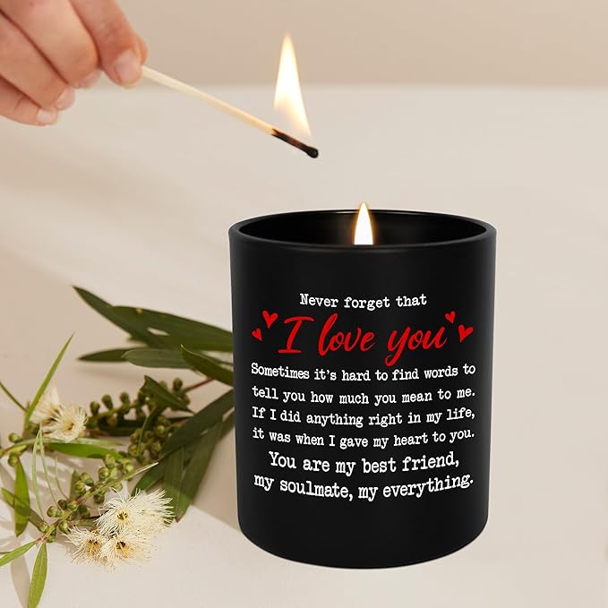 TEEZWONDER Christmas Anniversary Wedding Gifts for Couple - Long Lasting Vanilla Lavender Candle 10 oz - Romantic Gifts for Him Her, Wedding Gift for Women Men, Boyfriend Husband Birthday Gift Ideas