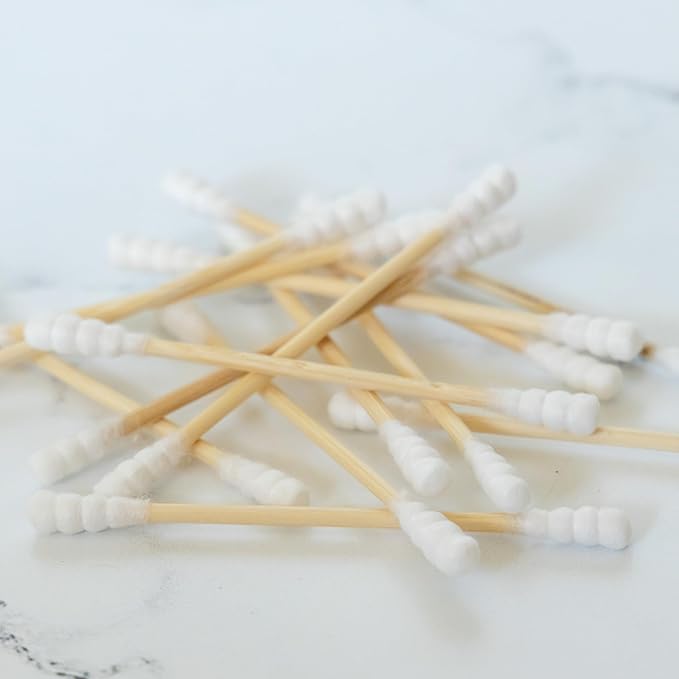 The Humble Co. Bamboo Cotton Swabs (600 count) - Cotton Swabs and Cotton Buds for Ears, Makeup, Pet Care and Cleaning (White Spiral)