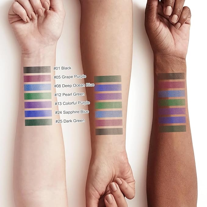 7 Colorful Eyeliner Pen Set, Eye Shadow Pencil, Pearl Eyeliner Kit Metallic Glitter Colored Eye liner for Women Eye&Lip Liner Professional Waterproof Eye Makeup (7PCS D)