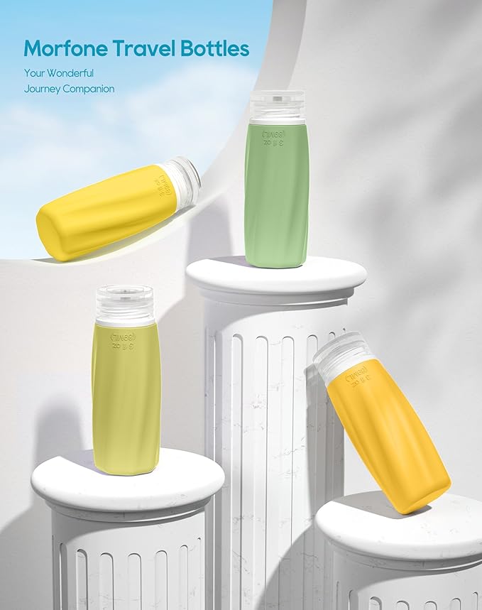 Morfone Travel Bottles for Toiletries, 3oz Tsa Approved Travel Size Containers Leak Proof Squeezable Travel Accessories Refillable for Shampoo Conditioner Lotion Liquids(Yellow)